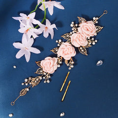Rose Flower Hair Band For Wedding Brides