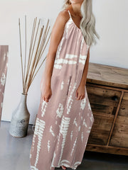 Tie Dye Wide Leg Jumpsuit Sleeveless Casual Loose Jumpsuit