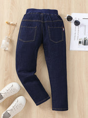 Boys Elastic Waist Denim Jeans Sweatpants