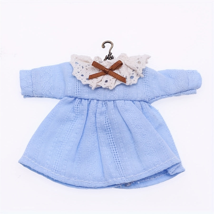Dollhouse Skirt and Accessories Set Lace Trim Bow Detail Textured Fabric