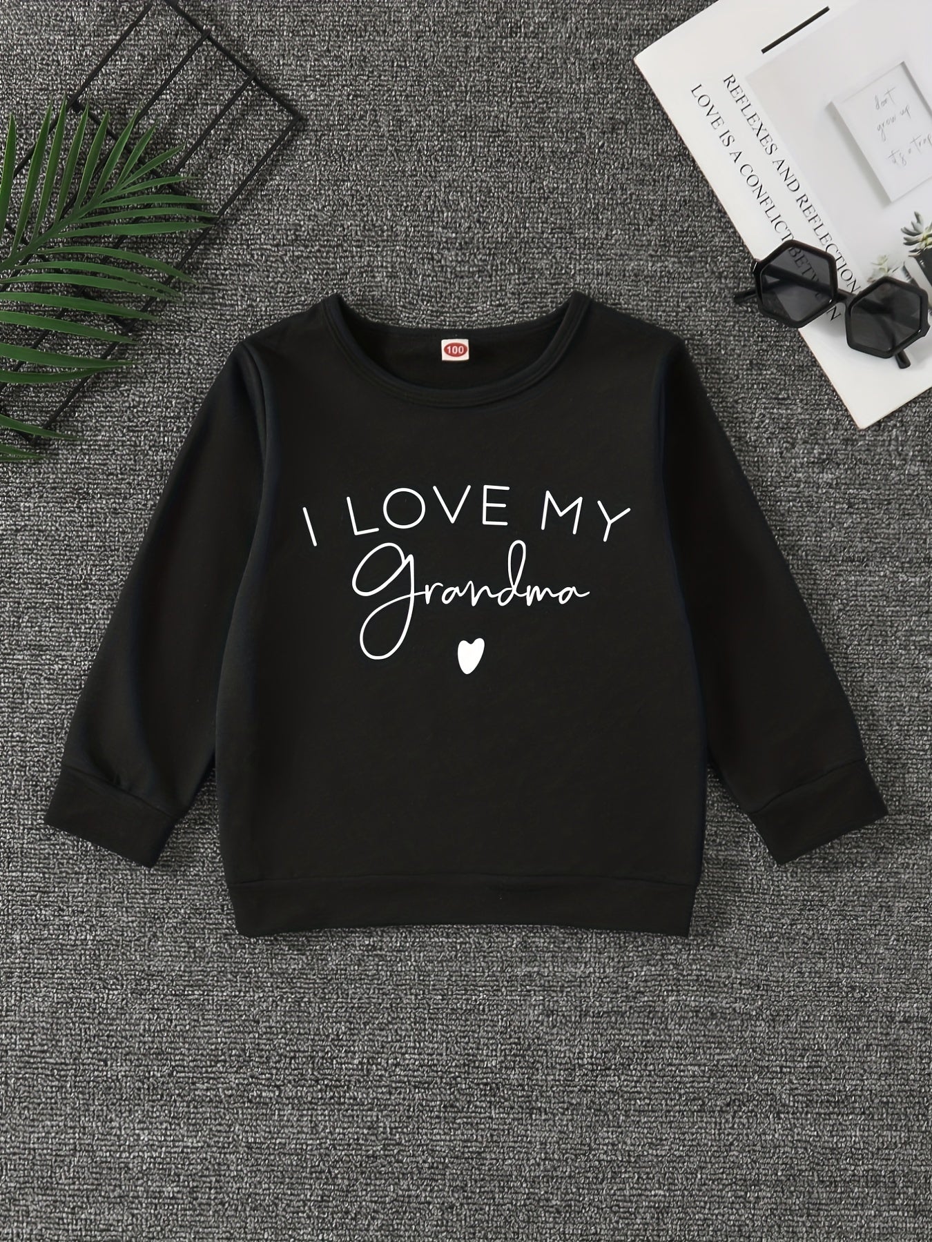 I LOVE MY GRANDMA Letter Print Boys Sweatshirt