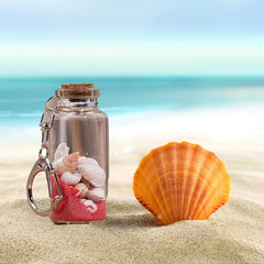 Creative Sand Glass Bottle Keychain Lucky Charm Pendant