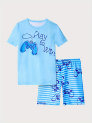 Boys Game Console Pajama Set Short Sleeve Top & Shorts