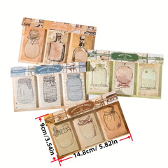 60pcs Retro Bottle Sticky Notes Notes In a Bottle Series DIY Decorative Collage