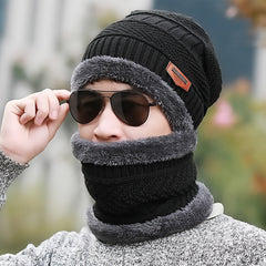 Winter Hat Scarf Set Plush Thickened Wool Knit Hat Beanie Ear Protection