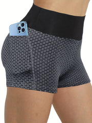 Honeycomb Yoga Shorts With Pocket Women's Activewear