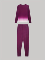 Letter Print Matching Set Long Sleeve Tee & Skinny Pants