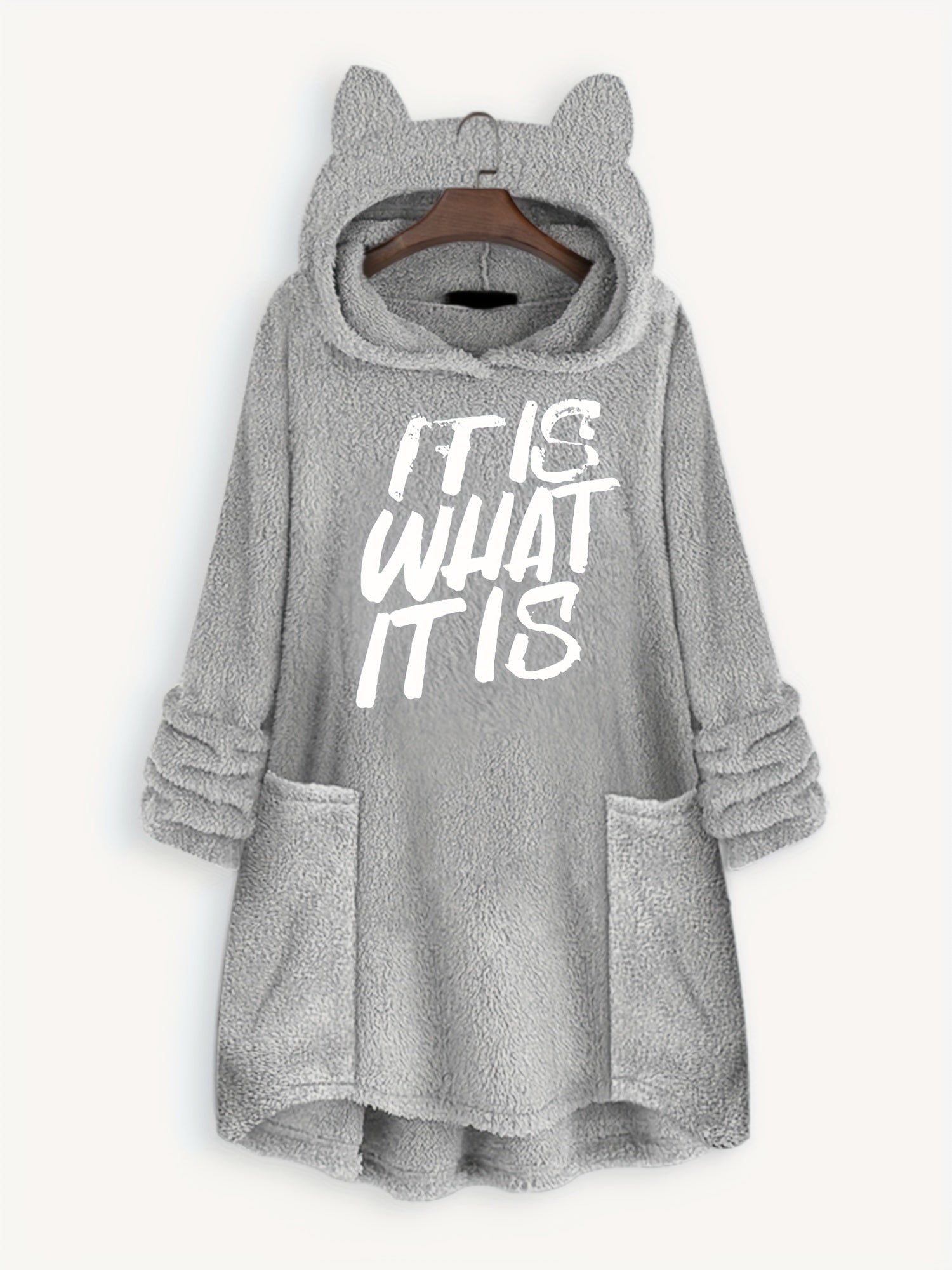 Fluffy Hoodie Long Sleeve Sweatshirt Women's Clothing