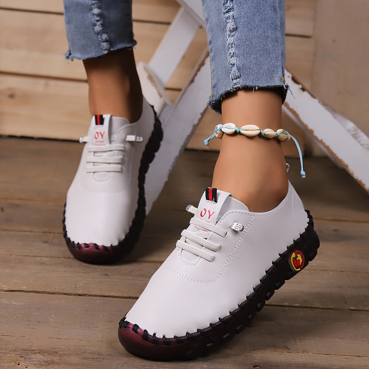 Soft Sole Flat Round Toe Loafers Shoes Lightweight Comfortable Breathable Skate