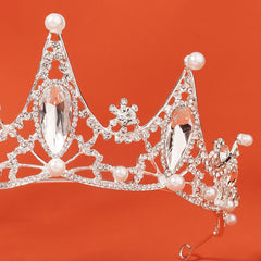Silvery Flower Crystal Baroque Bridal Hair Accessory
