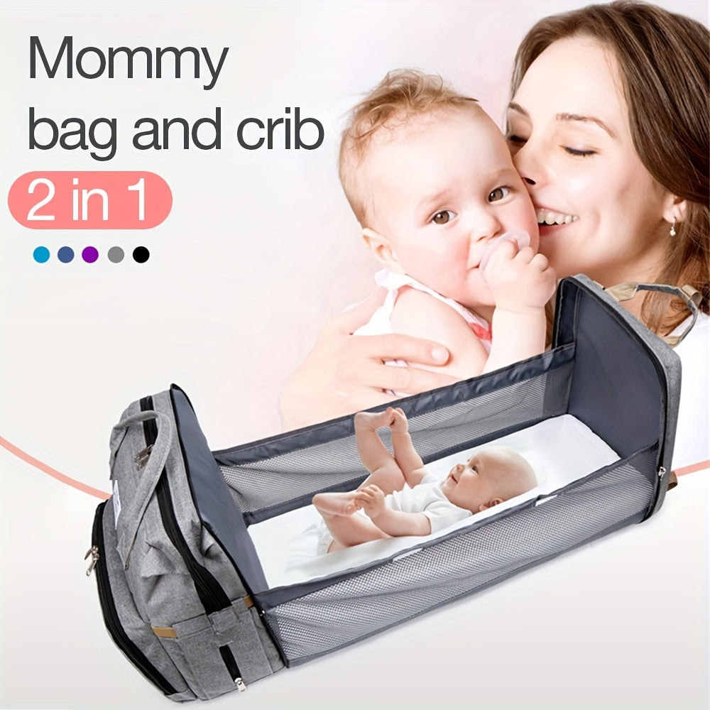 Lightweight Portable Folding Crib Bed Baby Backpack Mommy Bag