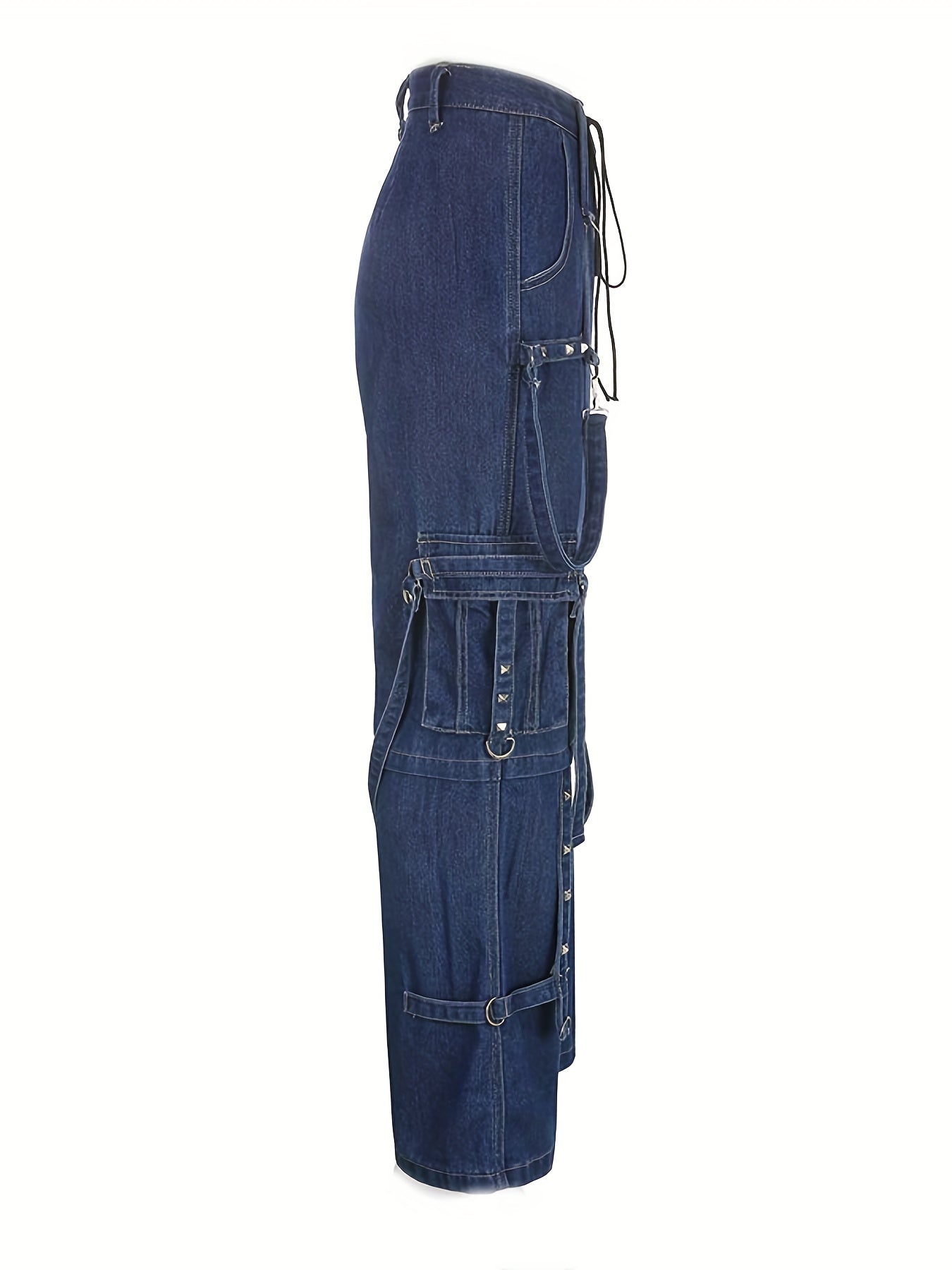Eyelet Chain Strap Baggy Jeans Punk Y2K Style
