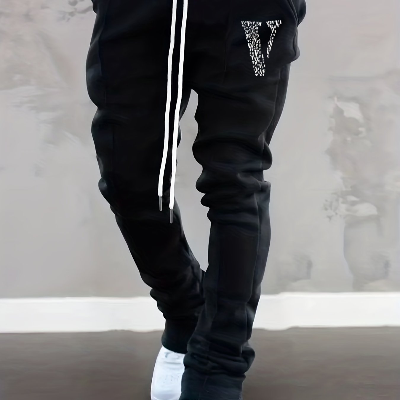 Cartoon Portrait Slim Fit Joggers Men's Casual Pants