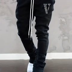 Cartoon Portrait Slim Fit Joggers Men's Casual Pants