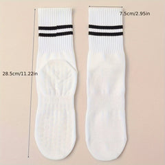 Women's Thermal Long Tube Non Slip Yoga Socks with Grips