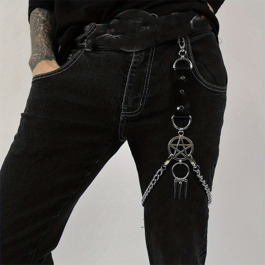Metal Punk Pentagram Spike Pants Chain Rock Hip hop Accessories