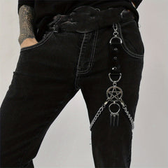 Metal Punk Pentagram Spike Pants Chain Rock Hip hop Accessories