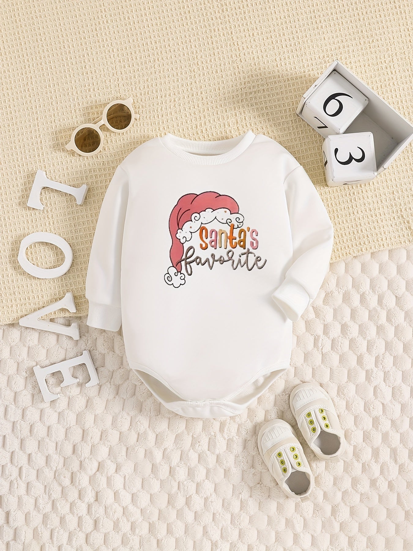 Baby Girl's Santa Cartoon Onesie Romper