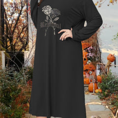 Gothic Lounge Dress Women's Long Sleeve Tee