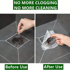 10pcs Disposable Floor Drain Stickers Mesh Shower Drain Covers Hair Catchers