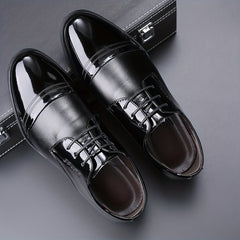 Men's Non Slip Round Toe Lace Up Dress Shoes for Wedding Party Business
