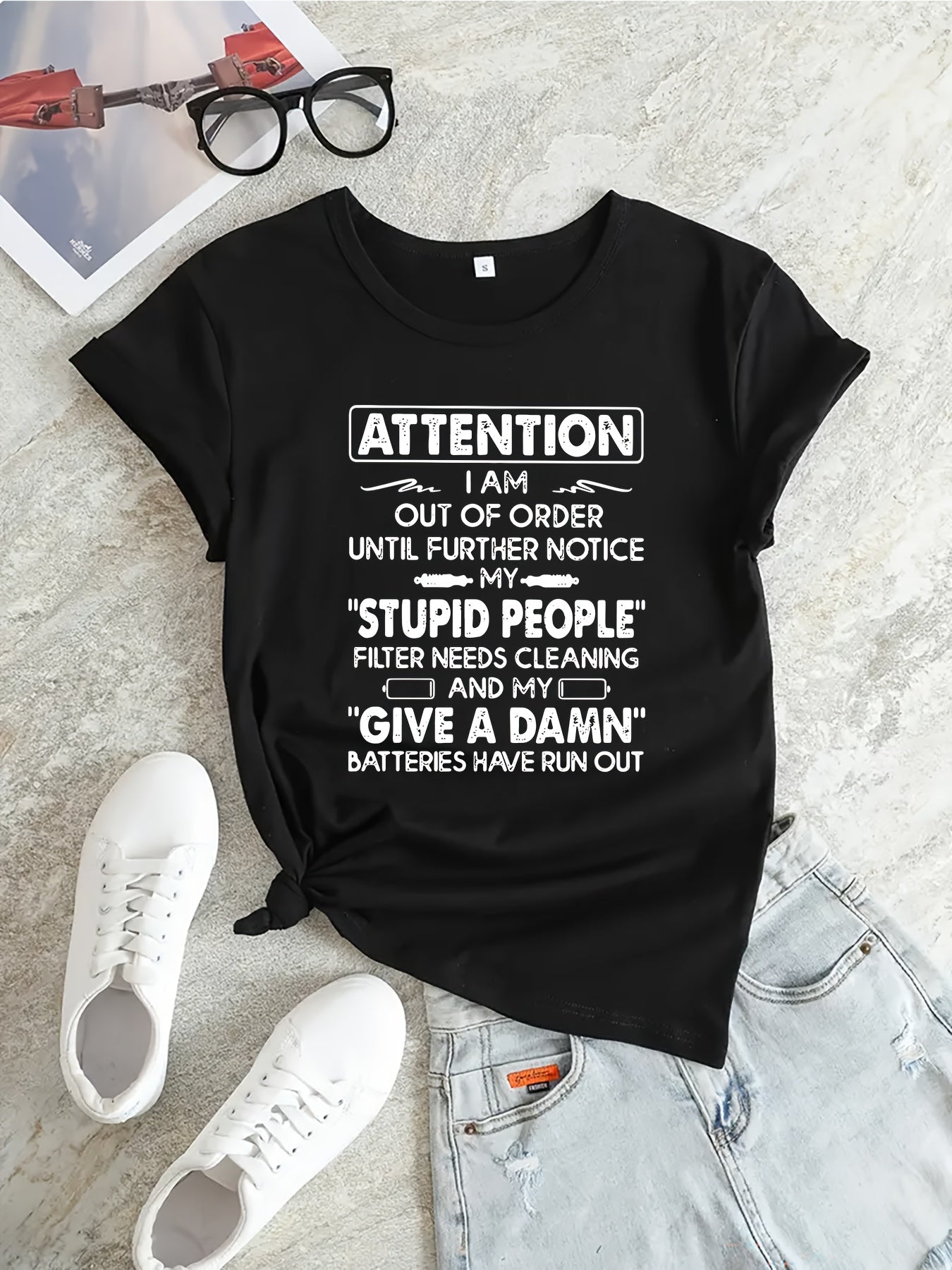Women's Graphic Sports T-shirt, Round Neck, Short Sleeves