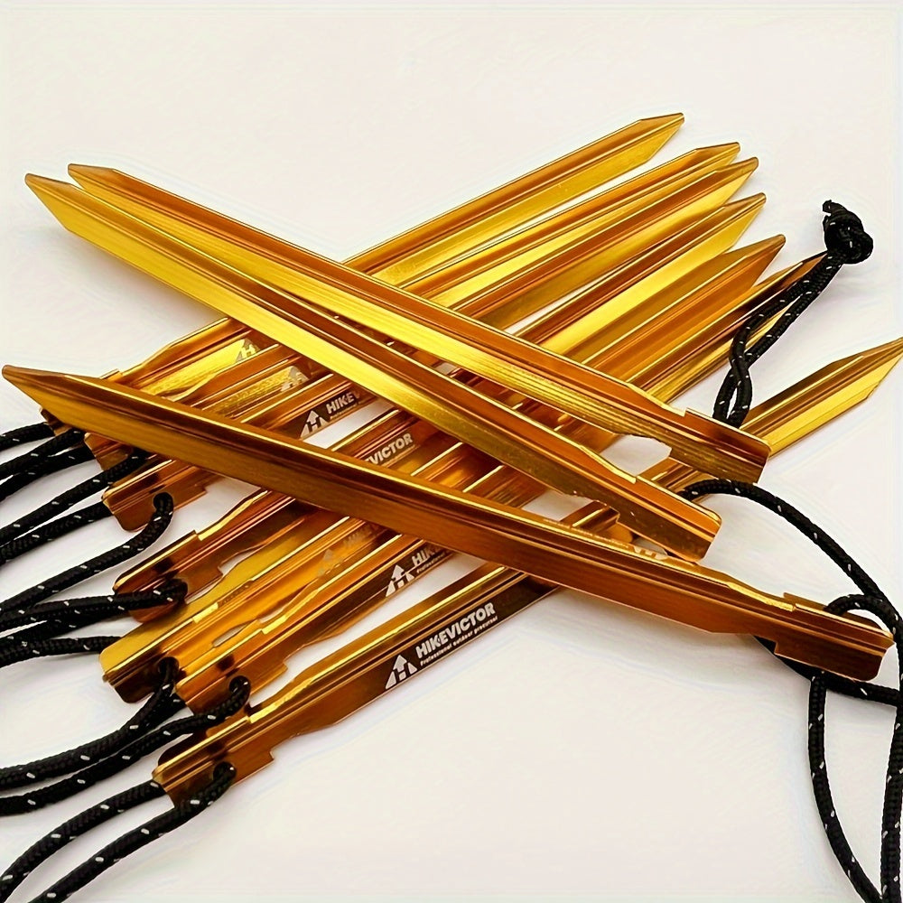 10pcs Aluminum Tent Pegs Wind Rope Camping Accessories