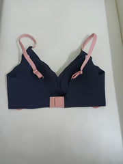 Love Pattern Wave Trim Sports Bra Comfortable Seamless Elastic Anti Sagging