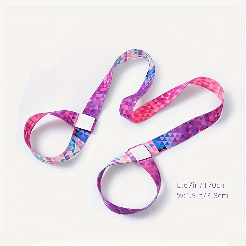 5 Colorful Printed Yoga Mat Straps for Stretching and Binding