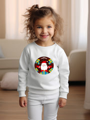 Christmas Santa Graphic Crew Neck Long Sleeve Sweatshirt Kids