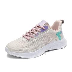 Thick Sole Shock Absorption Woven Running Shoes Lightweight Sport Shoes