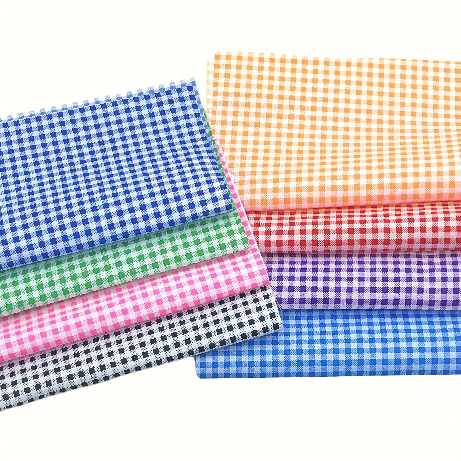8pcs 24 Colorful Plaid Fabric Squares Pre Cut DIY Handicraft Sewing Apparel Craf