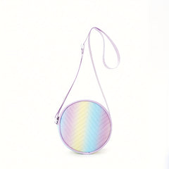 Sweet Mini Crossbody Bag Round Bag Girl Messenger Bag PU Leather