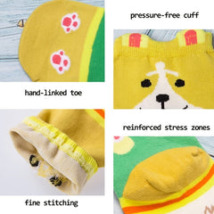 5 Pairs Dog Patterned Crew Socks Women's Stockings