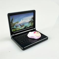 2pcs 1:12 Scale Pink Computer Mouse Models for Dollhouse Accessories