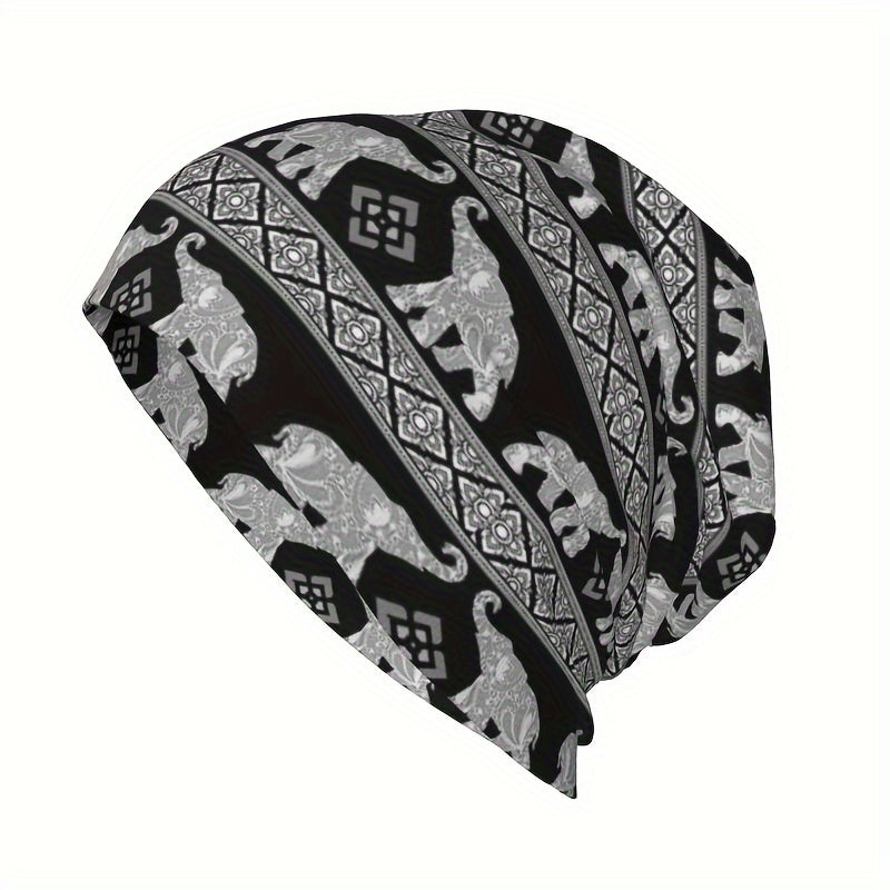 Elephant Pattern Beanie Hats Cap For Men Women Skull Beanies Ski Cap