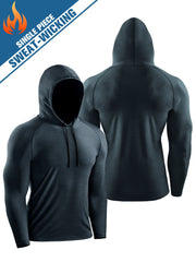 Men's Workout Hooded Shirt Active High Stretch Breathable Moisture Wicking