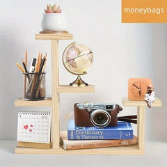 Wooden Desktop Shelf for Home Office Decoration