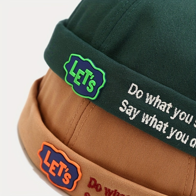 Alphabet Pattern Beanie Hat Hip hop Hat Melon Skin Hat