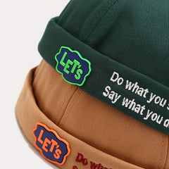 Alphabet Pattern Beanie Hat Hip hop Hat Melon Skin Hat