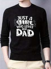 Dad's Girl Knitted Sweater Men's Casual Warm Crew Neck Pullover