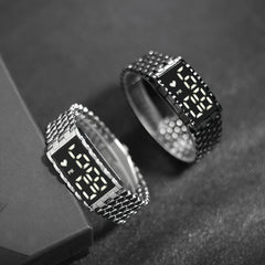 Men's LED Electronic Watch Large Dial Alloy Wrist Watch