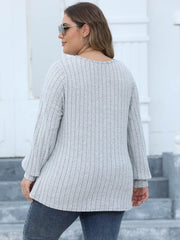 Casual Sweater Women's V Neck Knit Long Sleeve Jumper