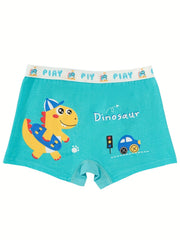 4pcs Boys Helicopter Fire Truck Bulldozer Boxer Briefs Underwear