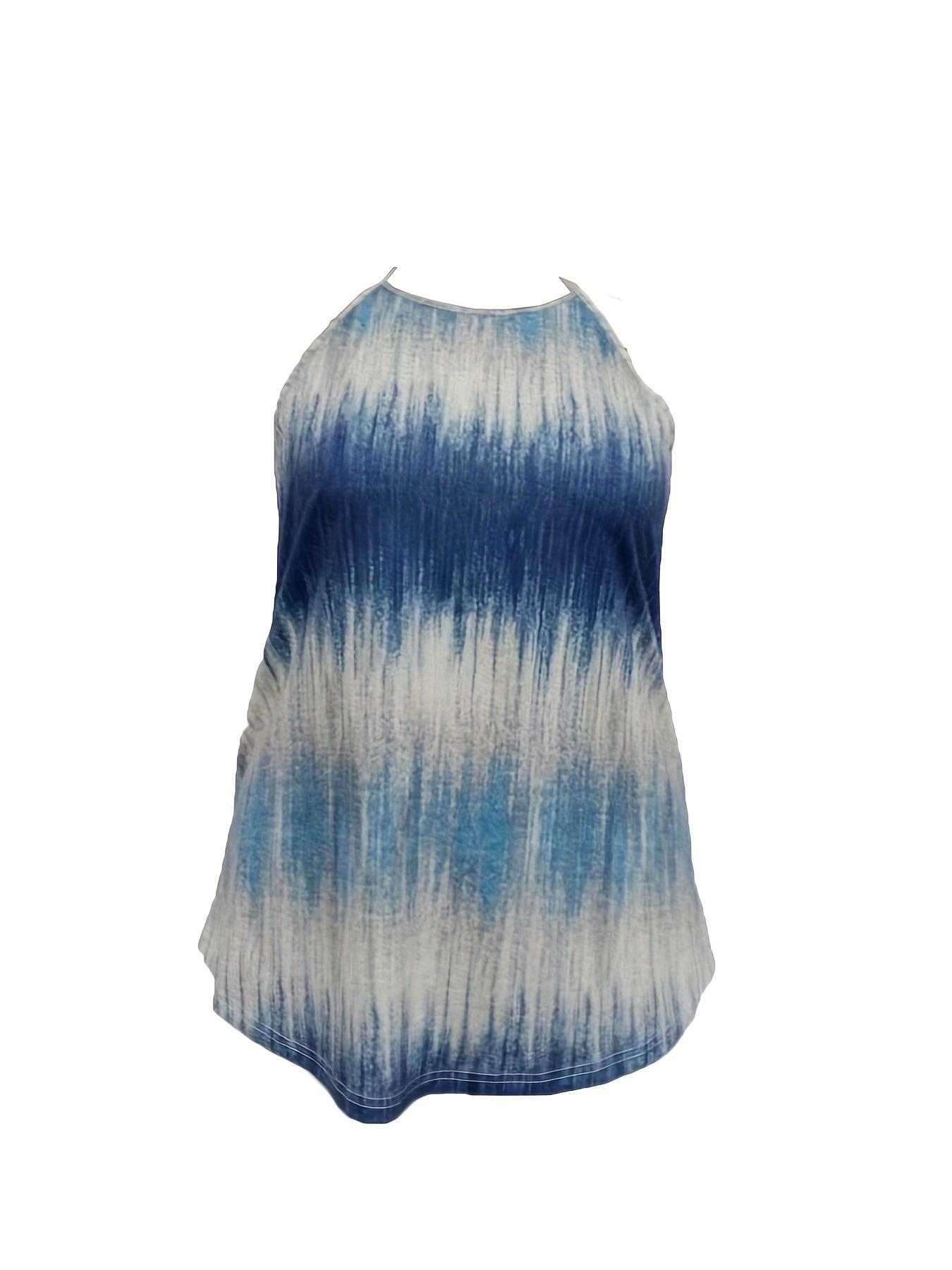 Ombre Print Cut Out Back Round Neck Tank Top