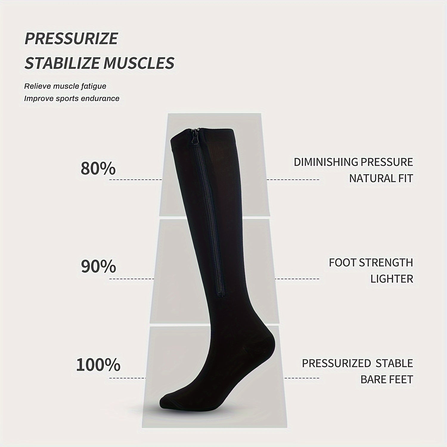 Men's Over Knee High Zip Sport Socks Nylon Blend