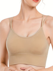 Sports Bra Women's Plus Seamless Criss Cross Back Fitness Running Bra
