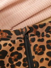 Baby Girls Leopard Print Short Dress with Zipper