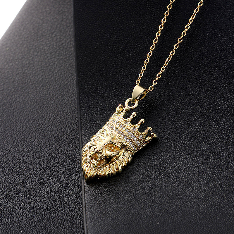 Boys Vintage Lion Pendant Necklace Jewelry Accessories