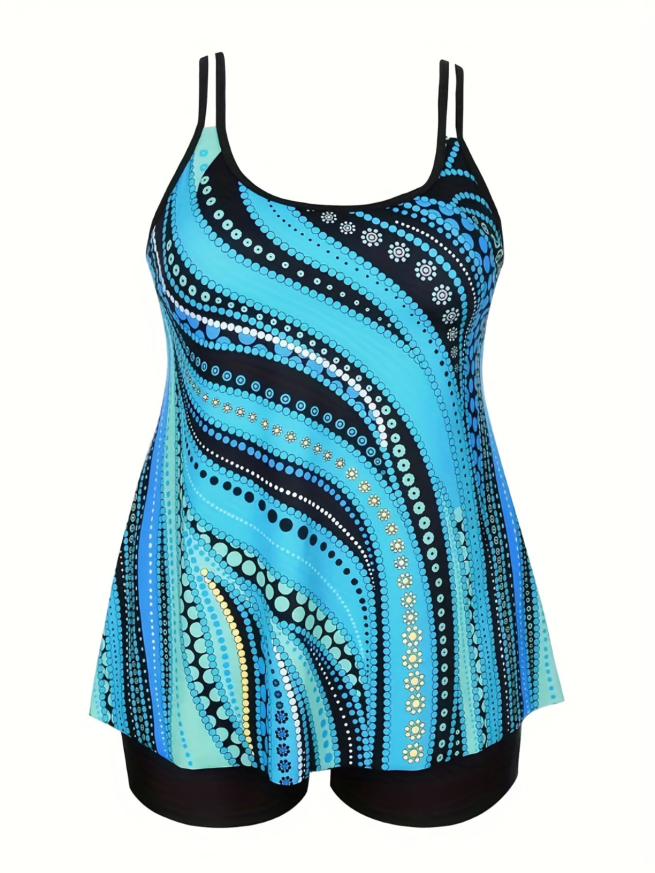 Wavy Stripe Cami Top & Shorts Swimsuit Set